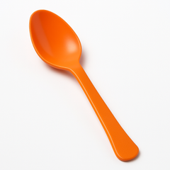 Vibrant Orange Plastic Spoon