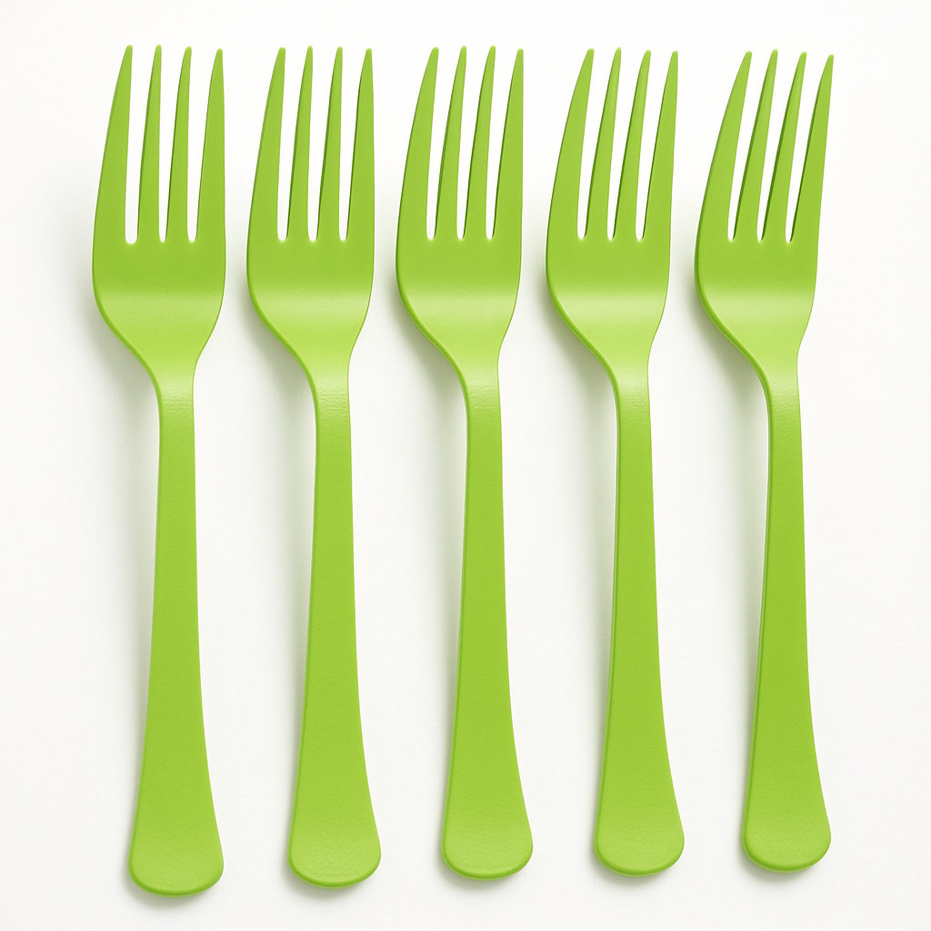 Kiwi Green Plastic Forks - Solid Color Tableware