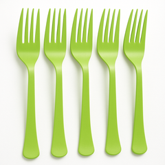 Kiwi Green Plastic Forks - Solid Color Tableware