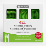 Kiwi Green Heavy-Duty Plastic Cutlery Set - 80 Count