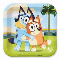 Bluey 7" Square Paper Plates - Kids Birthday Party Tableware