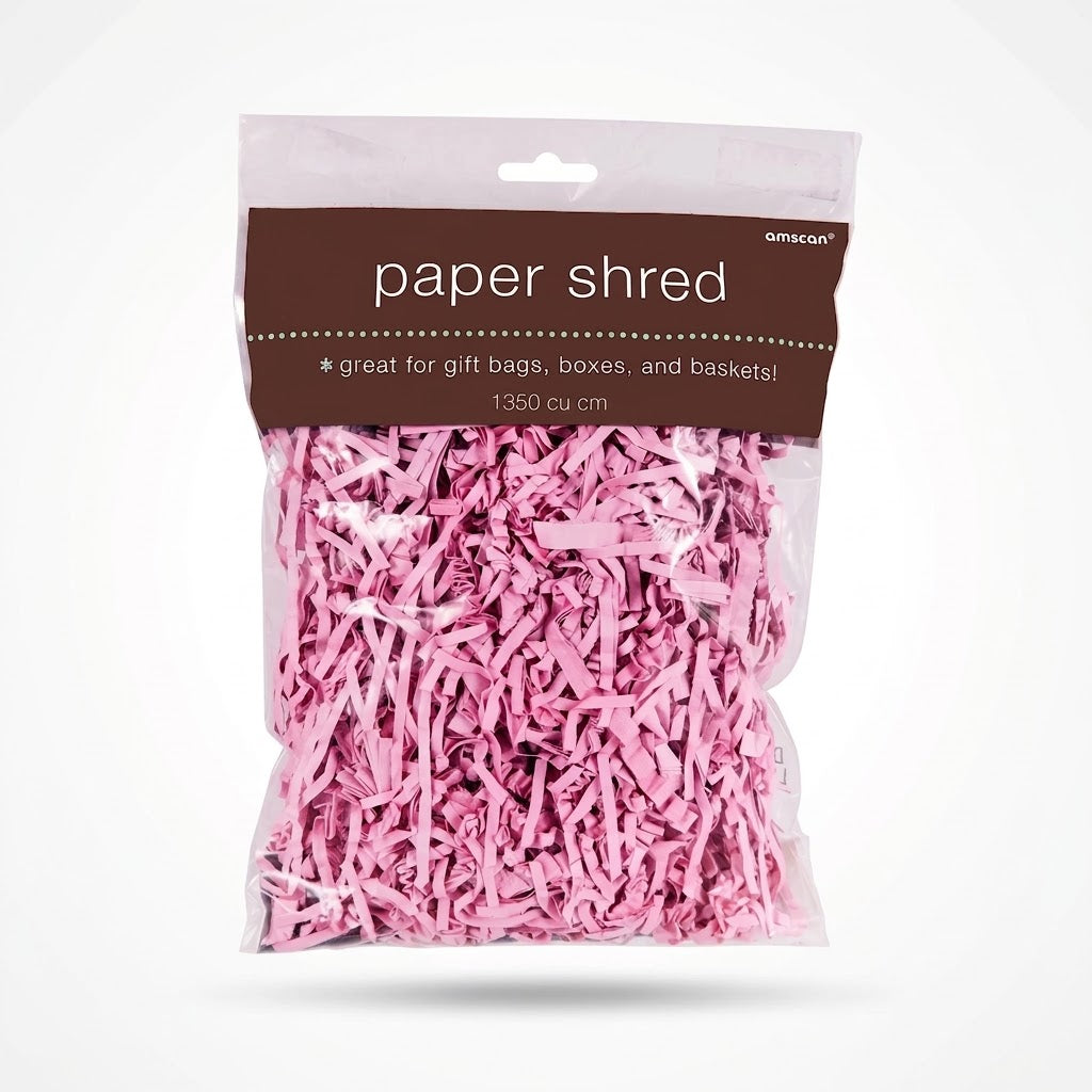 Pink Crinkle Paper Shreds for Gift Wrapping, 2 oz