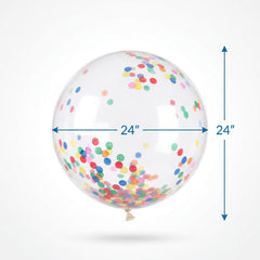 Confetti Multicolored Latex Balloons, 24-Inch, 2-Pack