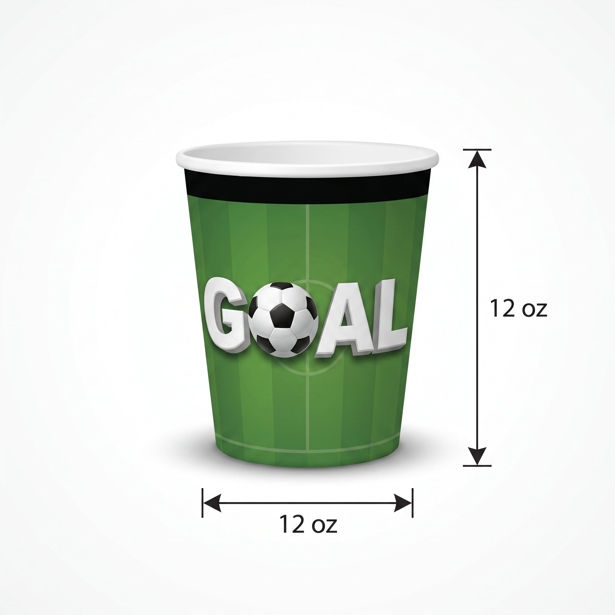 Soccer "Goal" Paper Cups, 12oz, 20 Pack