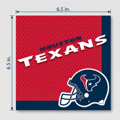 Houston Texans NFL Lunch Napkins - 6.5 In. x 6.5 In. - 36 Pack