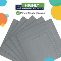 Silver Luncheon Napkins | 6.75 in. x 6.75 in. | 100 Count