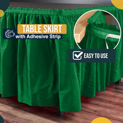 Emerald Green Plastic Table Skirt | 6 Pack