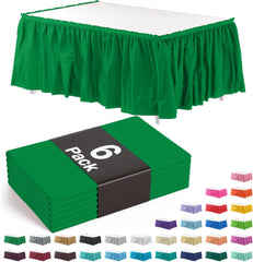 Emerald Green Plastic Table Skirt | 6 Pack