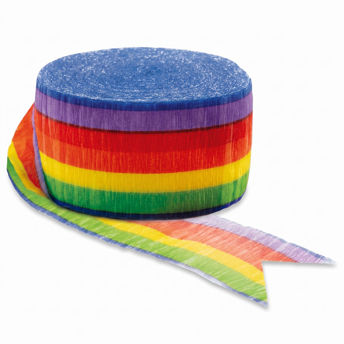 Vibrant Rainbow Crepe Paper Streamer - 81ft