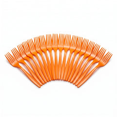 Orange Plastic Forks - 7.5 In. | 20 Count