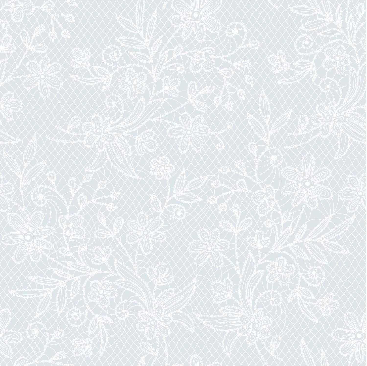 White Floral Plastic Table Cover | Case of 48