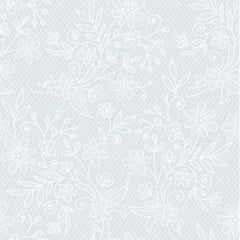 White Floral Plastic Table Cover | Case of 48 | 54 in. x 108 in.