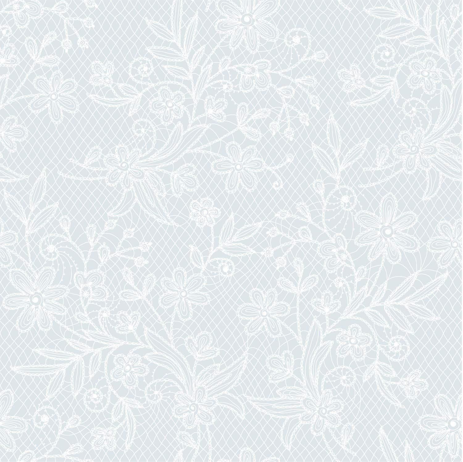 White Floral Plastic Table Covers | 6 Pack