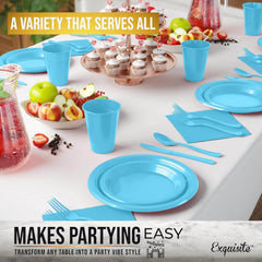 Solid Color Tableware Combo - Light Blue