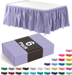 Lavender Plastic Table Skirt | 6 Pack