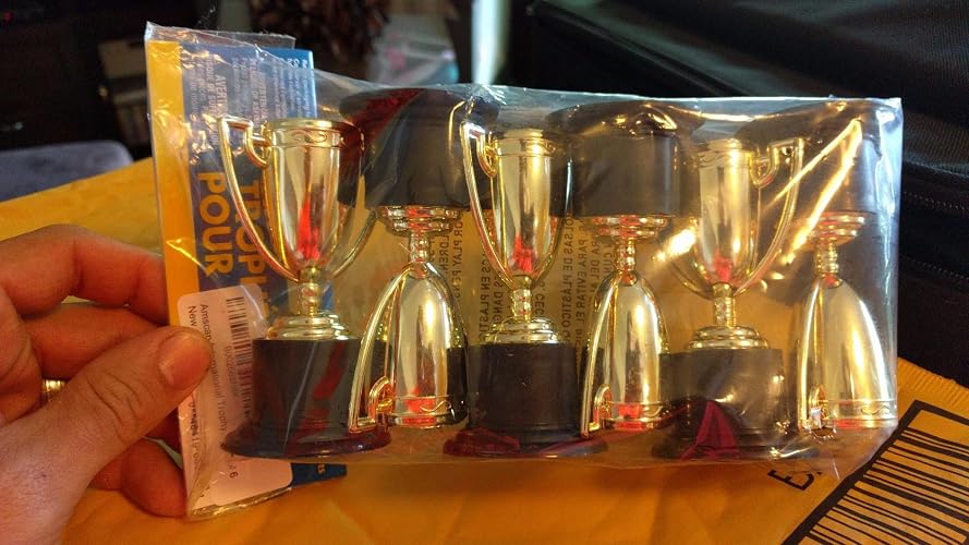 Gold Mini Trophy Party Favors, 6-Pack