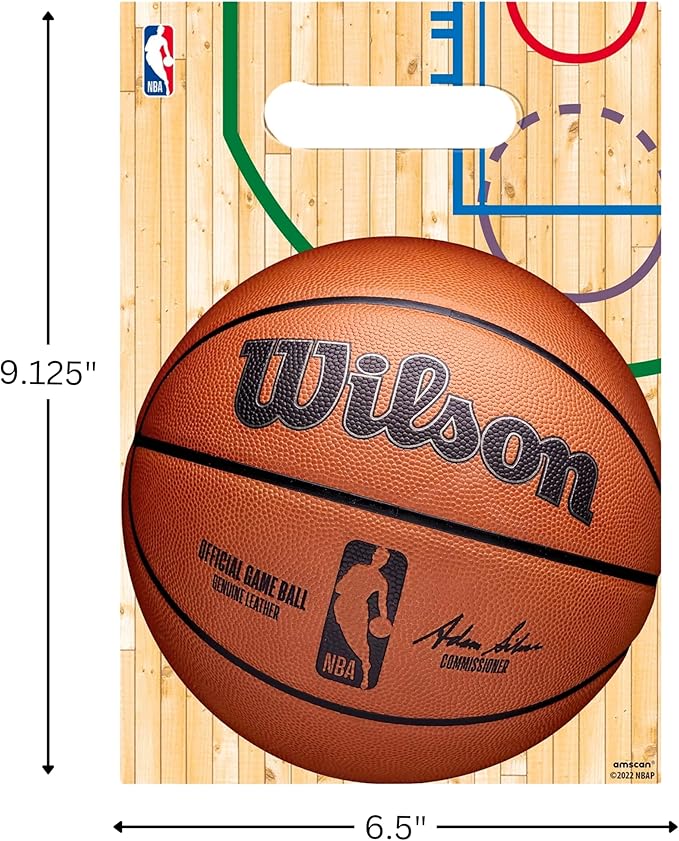 NBA Wilson Basketball Party Favor Loot Bags - 8 Pack