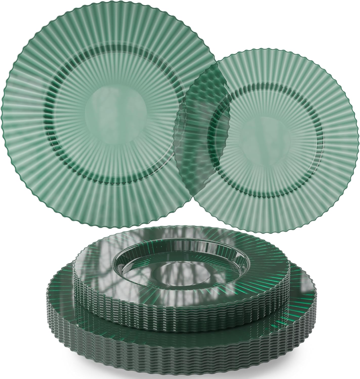 Gemstone Collection Emerald 9 & 11 Inch Plates - 40 Ct. each