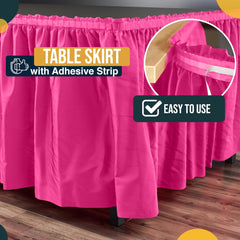 Cerise Plastic Table Skirt | 6 Pack