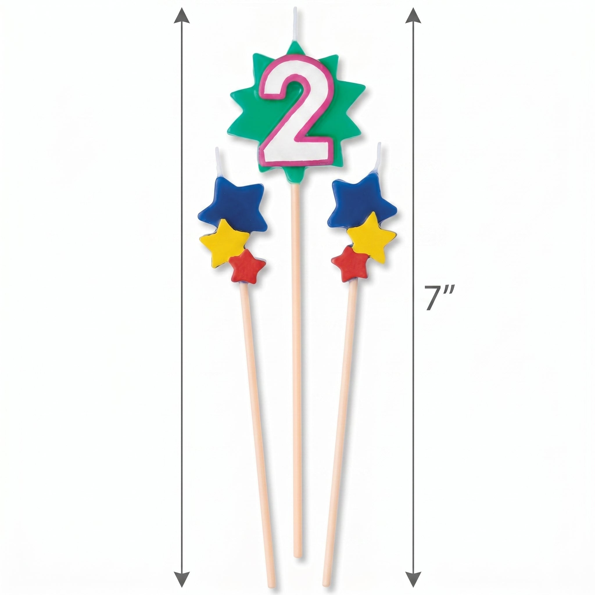 Star Birthday Candle Set with Number 2