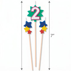 Star Birthday Candle Set with Number 2