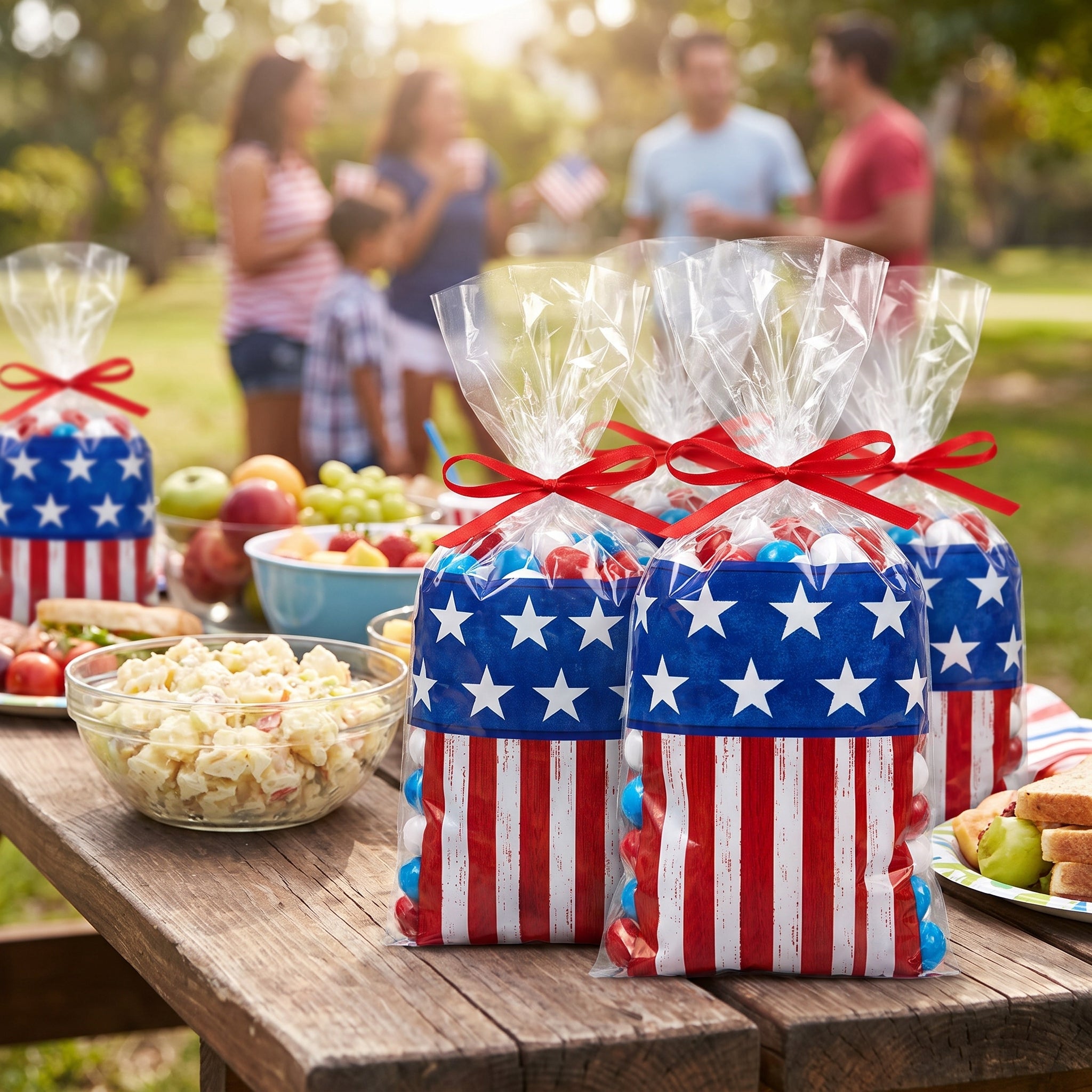 Patriotic Scalloped Plastic Table Cover - 54" x 96"
