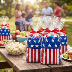 Patriotic Scalloped Plastic Table Cover - 54" x 96"
