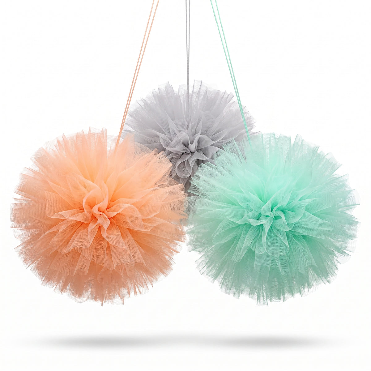 Soft Jungle Tulle Fluffy Decorations for Baby Shower - 3 Pack