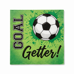 Goal Getter Soccer Beverage Napkins - 36 Pack - 5 In. X 5 In.