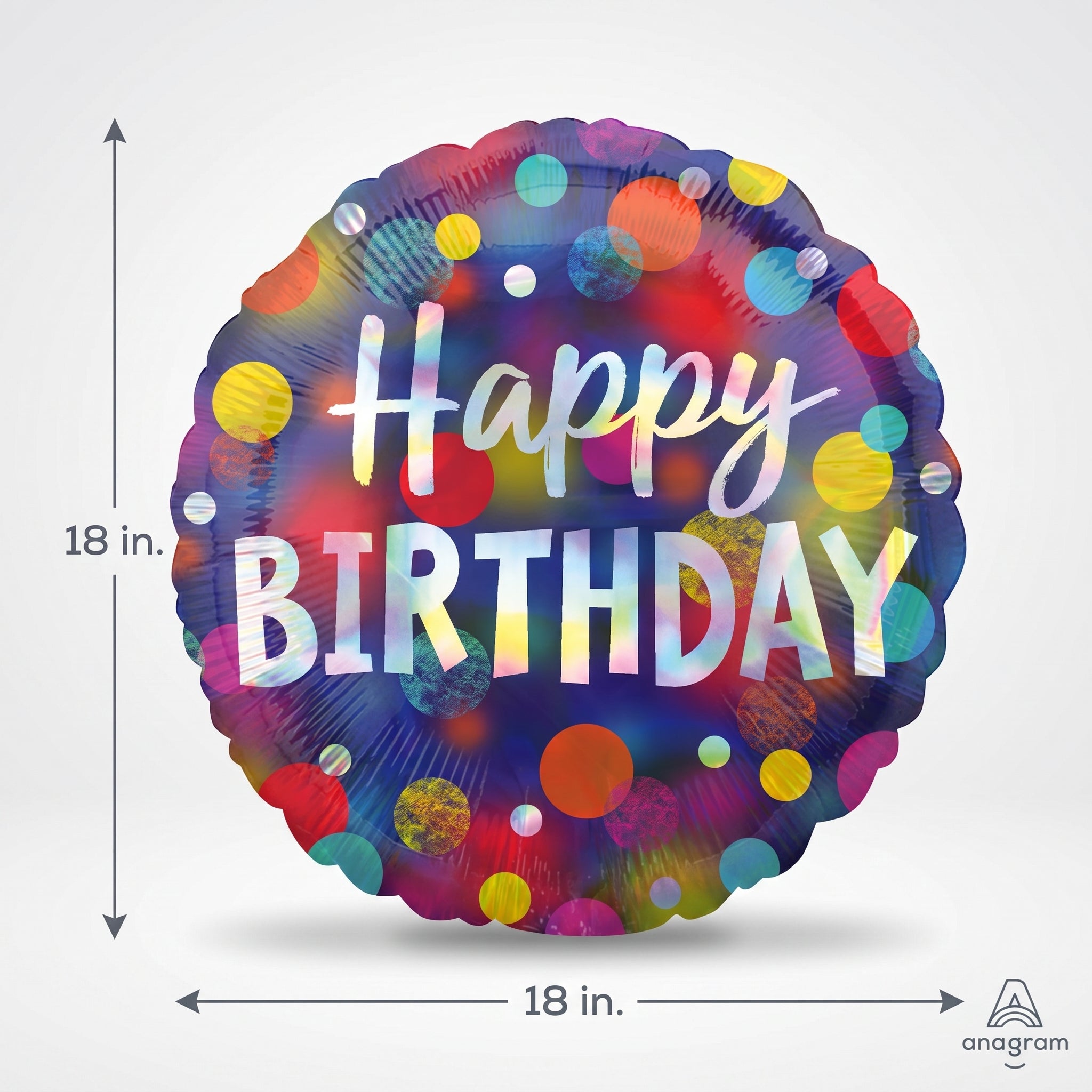 Iridescent Party Dots Birthday Foil Balloon - 18 Inch