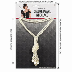 Roaring 20s Deluxe Pearl Necklace - 62" Flapper Costume Accessory