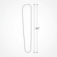 Silver Metallic Bead Necklace - 30 In.