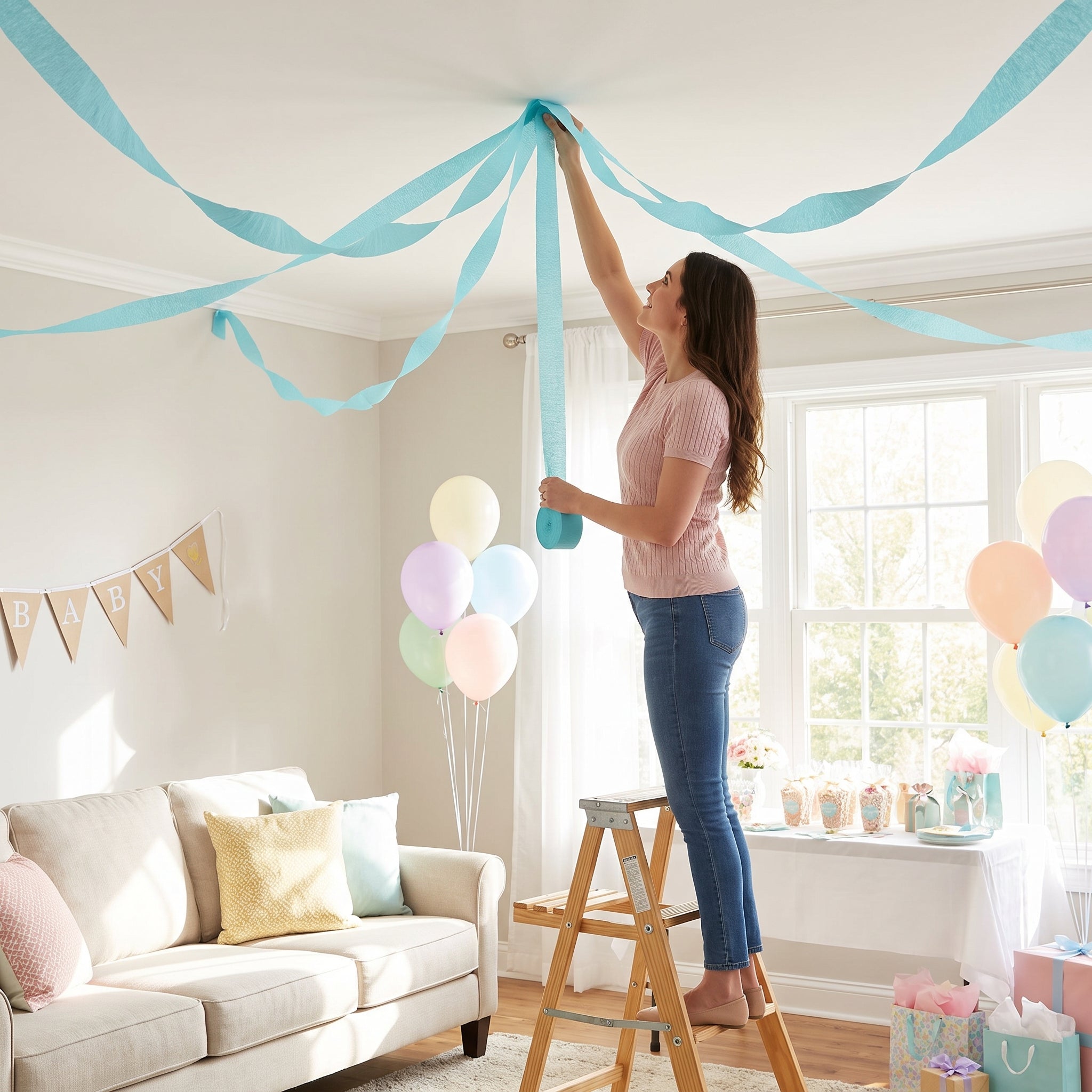 Robin's Egg Blue Crepe Streamers
