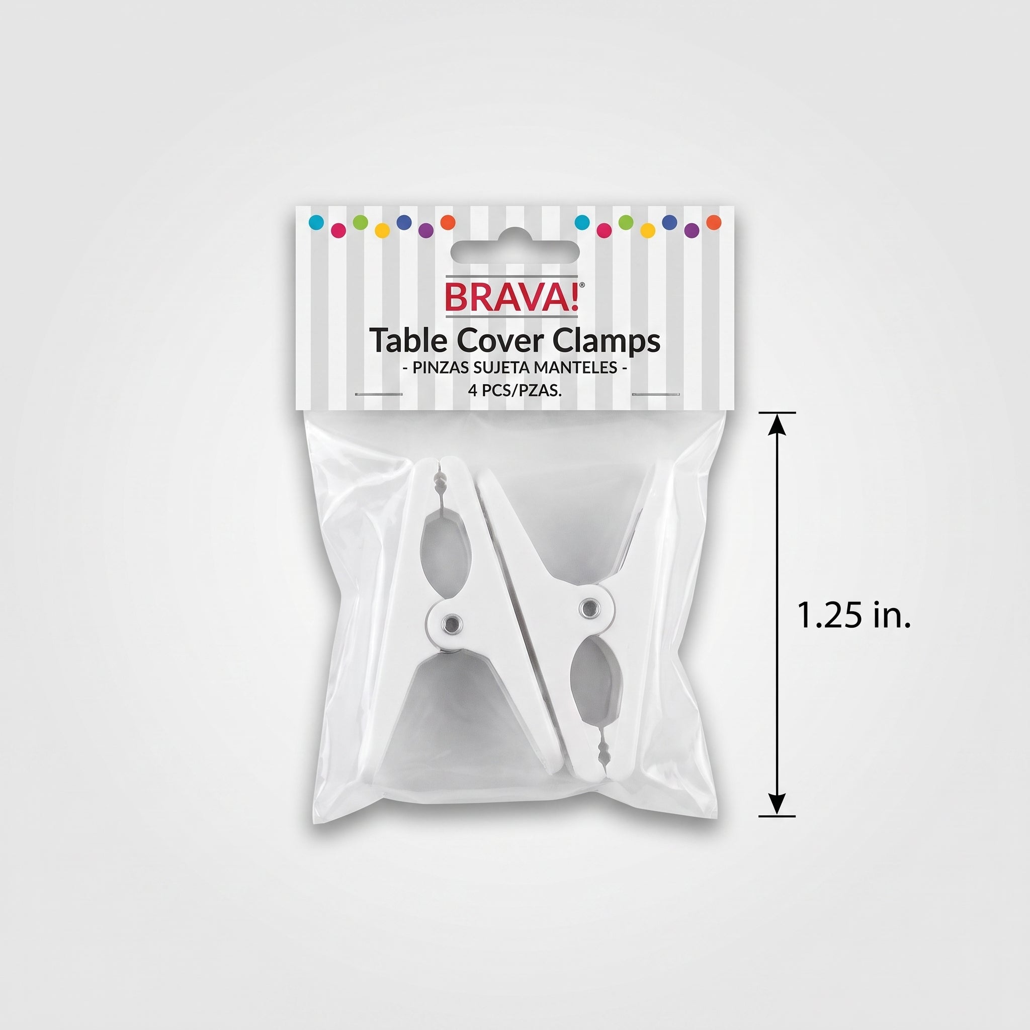 White Plastic Table Cover Clamps - 1.25-inch, 4-Pack