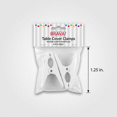 White Plastic Table Cover Clamps - 1.25-inch, 4-Pack