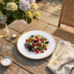 Elegant Gold-Trimmed Melamine Dinner Plate - 10.5"
