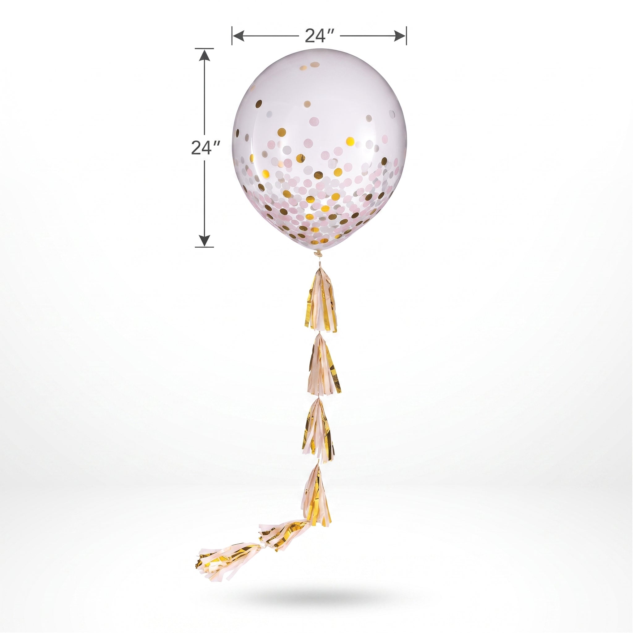 Pink and Gold Multi-Tassel Balloon Tail Accessory, 6-ft
