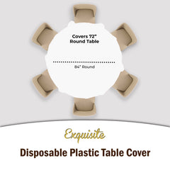 Round Black/White Checkered Plastic Table Covers | 12 Pack