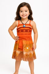 Disney Moana Girls' Halloween Costume with Necklace