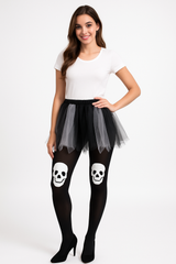 Spooky Skull Knee Tights for Halloween