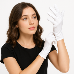 Women's Short White Costume Gloves