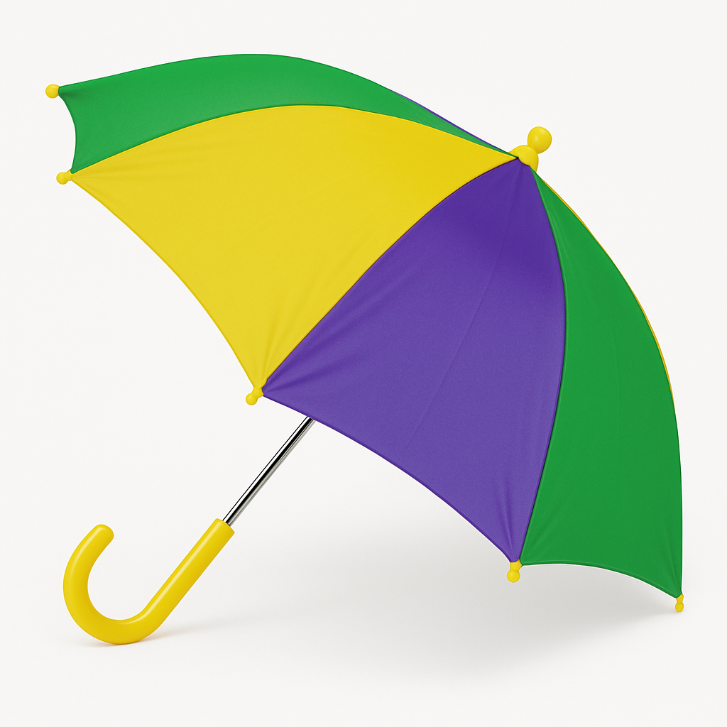 Vibrant Mardi Gras Umbrella Costume Accessory