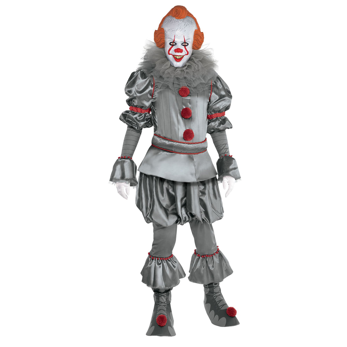 Adult Pennywise Tattered Clown Halloween Costume with Mask