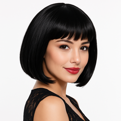 Sultry Black Bob Wig ‚Äì Halloween Costume Accessory