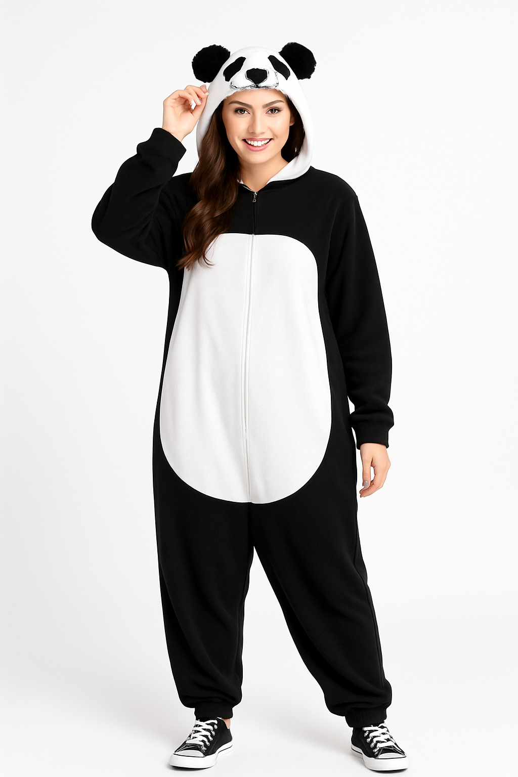 Adult Plus Size Panda Zipster Costume Jumpsuit