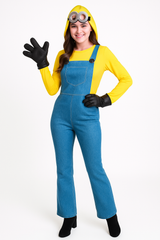 Women's Minions 2 Halloween Costume with Hood & Gloves