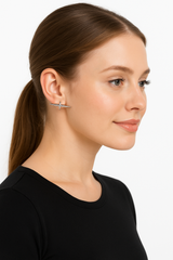 Silver Spike Stud Earrings ‚Äì Bold Halloween Costume Accessory