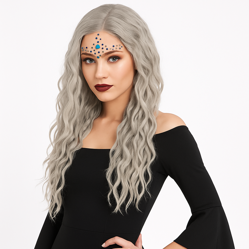 Bohemian Waves Grey Halloween Wig