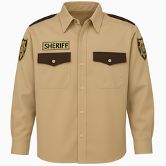 Adult Long Sleeve Sheriff Shirt Halloween Costume