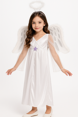 Kids' Heavenly Starlight Angel Costume with Halo Headband